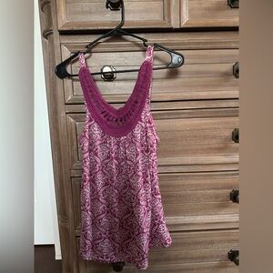 Forever 21 Pink and Purple Crochet Trim Top